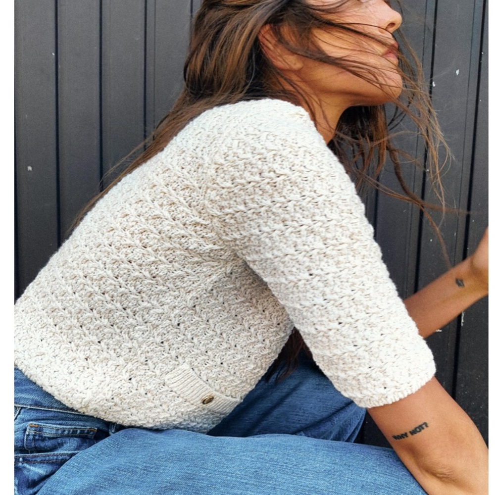 NWT Zara cropped cardigan with metallic thread , medium - Picture 5 of 9